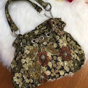 Gorgeous Floral and Beaded Bag Pouch